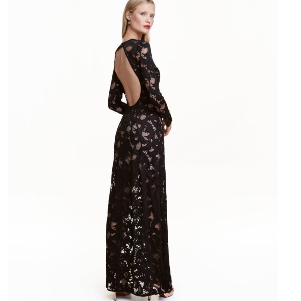 Elegant Black Lace Evening Dress
